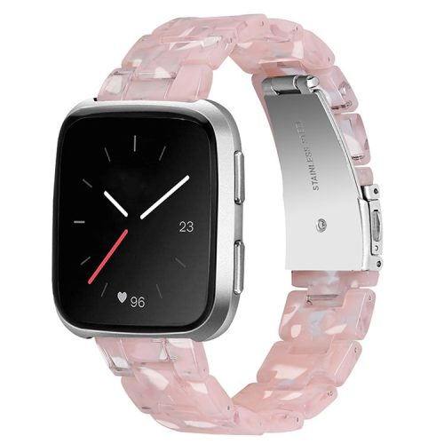 For Fitbit Versa 2/Fitbit Versa/Versa Lite/Versa SE Watch Band Stylish Resin 22.5mm Wrist Strap Smart Watch Replacement Part - Pink