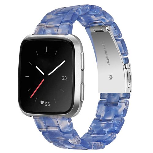 For Fitbit Versa 2/Fitbit Versa/Versa Lite/Versa SE Watch Band Stylish Resin 22.5mm Wrist Strap Smart Watch Replacement Part - Dark Blue