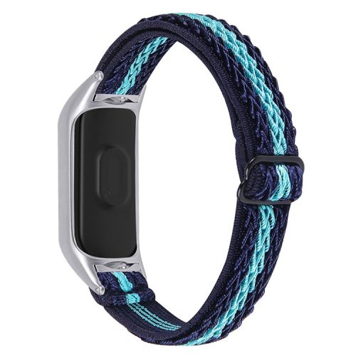 For Fitbit Luxe Sport Loop Band Nylon Elastic Watch Strap Woven Band Replacement Wristband - Midnight Blue