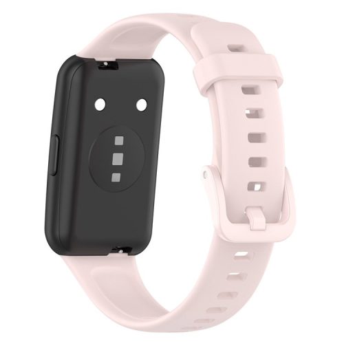 Silicone Smart Watch Band for Huawei Band 7, Solid Color Adjustable Wrist Strap Replacement - Light Pink