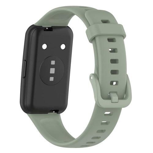 Silicone Smart Watch Band for Huawei Band 7, Solid Color Adjustable Wrist Strap Replacement - Light Green