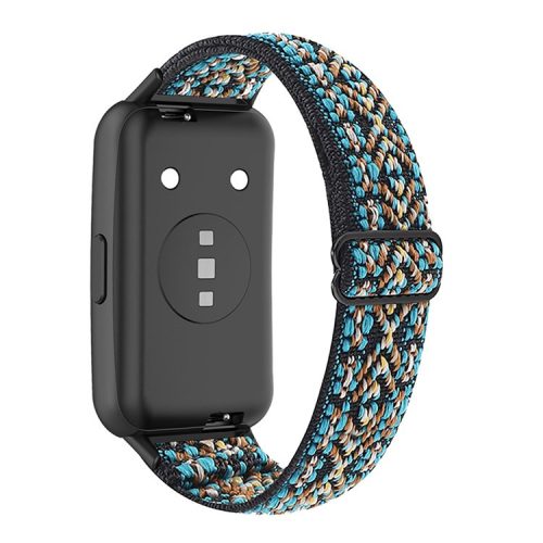 For Huawei Band 7 Stretchy Boho Watch Band Adjustable Elastic Nylon Strap Replacement Wristband - Brown