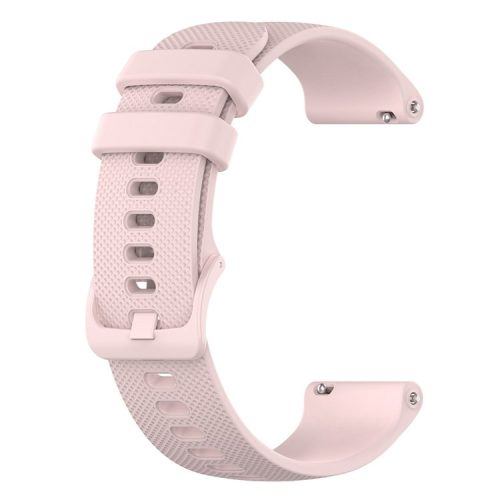 For Xiaomi Haylou Solar LS01 / ID205 / Willful SW021 Universal Grid Texture Silicone Watchband Replacement - Rose Pink