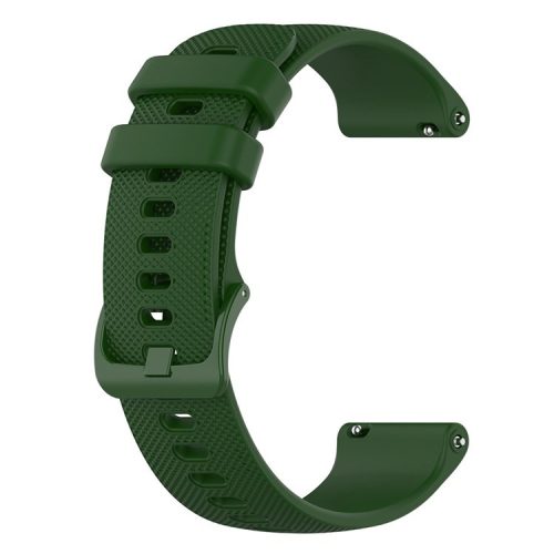 For Xiaomi Haylou Solar LS01 / ID205 / Willful SW021 Universal Grid Texture Silicone Watchband Replacement - Army Green