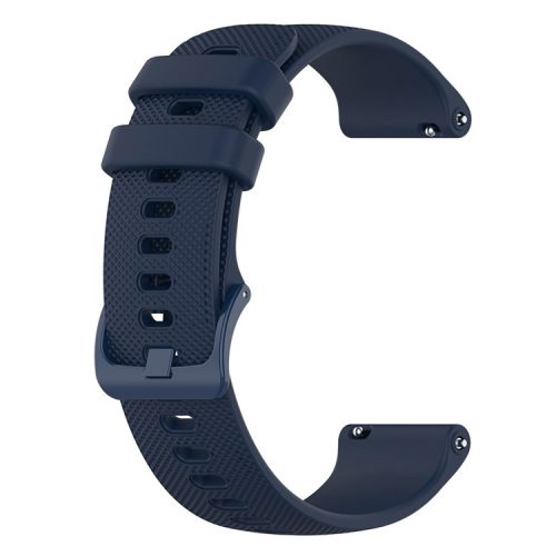 For Xiaomi Haylou Solar LS01 / ID205 / Willful SW021 Universal Grid Texture Silicone Watchband Replacement - Navy Blue