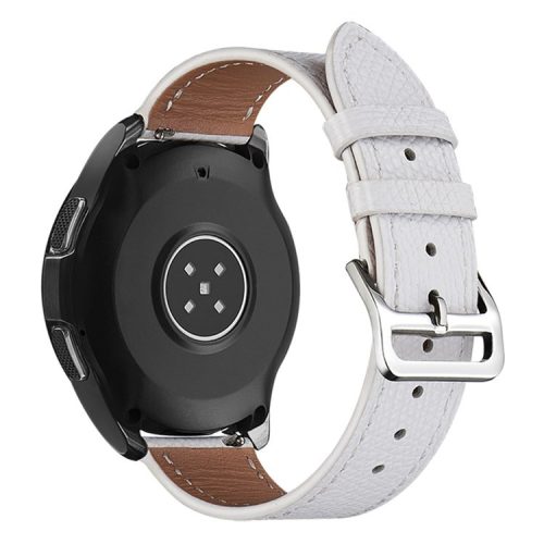 XIAOMI YOUPIN for Haylou LS02 / RS4 Plus LS11 20mm Watch Bands Replacement Strap Textured Genuine Leather Adjustable Wrist Strap - White