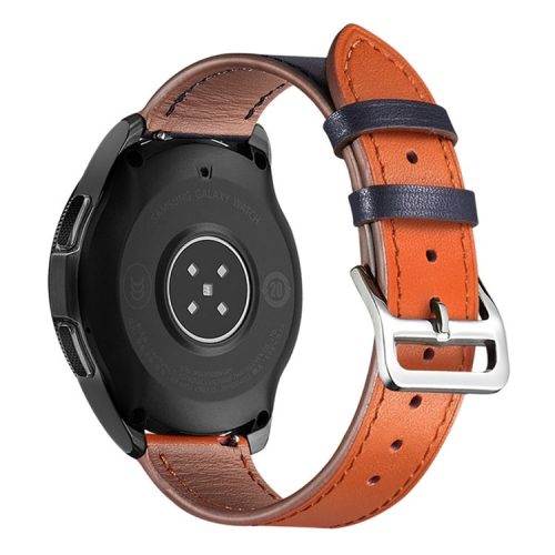 XIAOMI YOUPIN for Haylou LS02 / RS4 Plus LS11 20mm Watch Bands Replacement Strap Textured Genuine Leather Adjustable Wrist Strap - Orange / Indigo