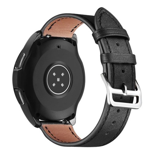 XIAOMI YOUPIN for Haylou LS02 / RS4 Plus LS11 20mm Watch Bands Replacement Strap Textured Genuine Leather Adjustable Wrist Strap - Black