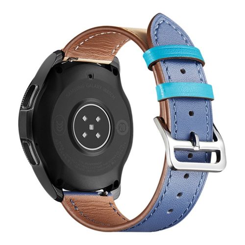 XIAOMI YOUPIN for Haylou LS02 / RS4 Plus LS11 20mm Watch Bands Replacement Strap Textured Genuine Leather Adjustable Wrist Strap - Beige / Sky Blue