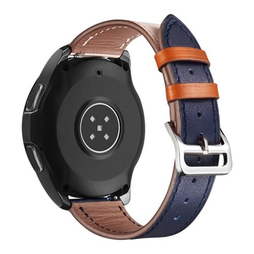 XIAOMI YOUPIN for Haylou LS02 / RS4 Plus LS11 20mm Watch Bands Replacement Strap Textured Genuine Leather Adjustable Wrist Strap - Beige / Indigo