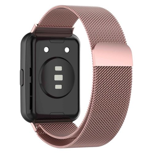 Metal Smart Watch Strap for Huawei Watch Fit 2 Adjustable Milanese Watchband Replacement Part - Rose Pink