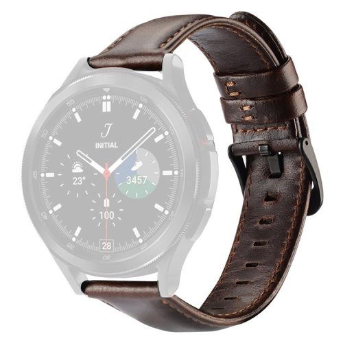 DUX DUCIS For Samsung Galaxy Watch3 41mm / Watch6 40mm / 44mm / Watch6 Classic 43mm / 47mm PU Leather Watch Strap 20mm Wristband - Coffee