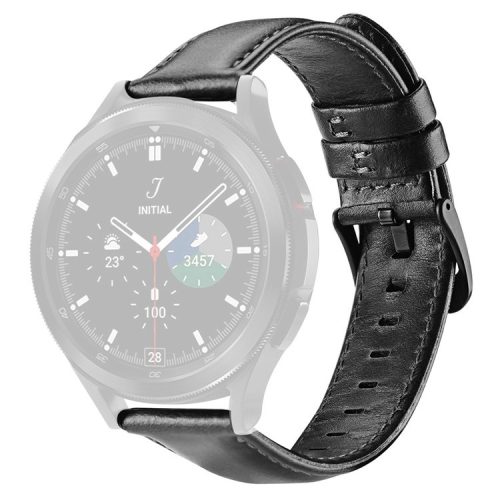 DUX DUCIS For Samsung Galaxy Watch3 45mm / Huawei Watch GT 3 46mm / GT 3 Pro 46mm Stainless Steel + Leather Watch Strap 22mm Replacement Wrist Band - Black