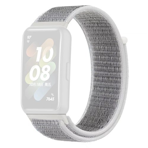 For Huawei Band 7 Nylon Watch Strap Adjustable Loop Fastener Replacement Sport Wrist Band - Seashell