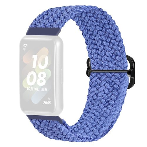 For Huawei Band 7 Braided Watch Band Replacement Wrist Strap with Adjustable Buckle - Blue