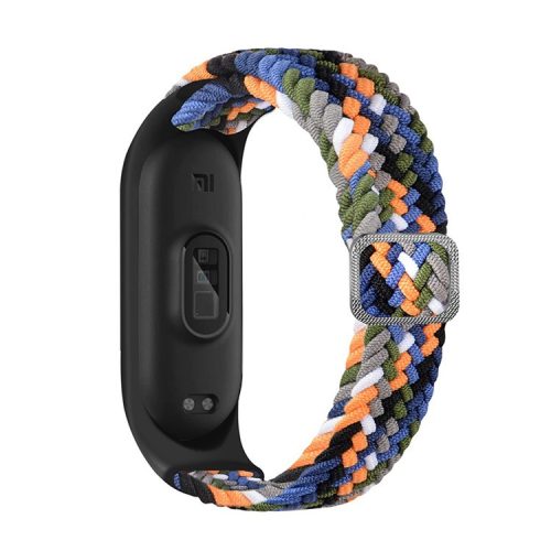 For Xiaomi Mi Band 5 / Band 6 / Band 7 Stretchy Nylon Solo Loop Band Adjustable Braided Sport Elastics Strap - Denim