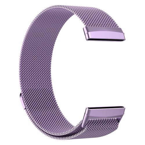 For Fitbit Versa 4 / Sense 2 Replacement Watch Strap Metal Milanese Smart Watchband, Size: S - Light Purple