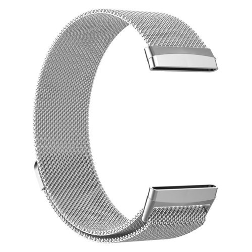 For Fitbit Versa 4 / Sense 2 Replacement Watch Strap Metal Milanese Smart Watchband, Size: S - Silver