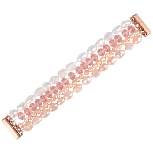 For Fitbit Versa 4 / Sense 2 Smart Watch Band Crystals Pearls Decor Wrist Strap Bracelet Replacement - Pink