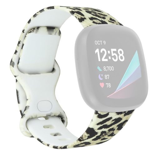 For Fitbit Versa 4 / Sense 2 Pattern Printing Silicone Watch Strap Adjustable Wrist Band Replacement - Style A