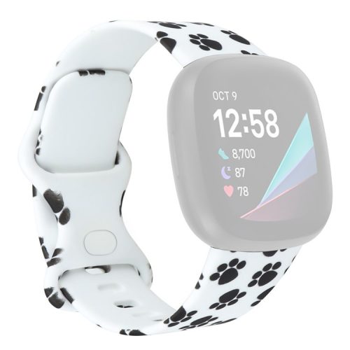 For Fitbit Versa 4 / Sense 2 Pattern Printing Silicone Watch Strap Adjustable Wrist Band Replacement - Style D