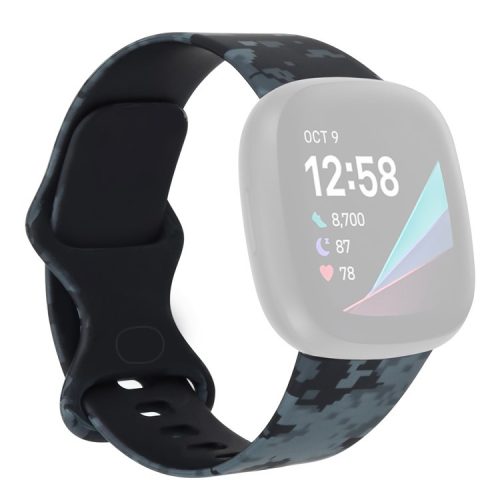 For Fitbit Versa 4 / Sense 2 Pattern Printing Silicone Watch Strap Adjustable Wrist Band Replacement - Style I