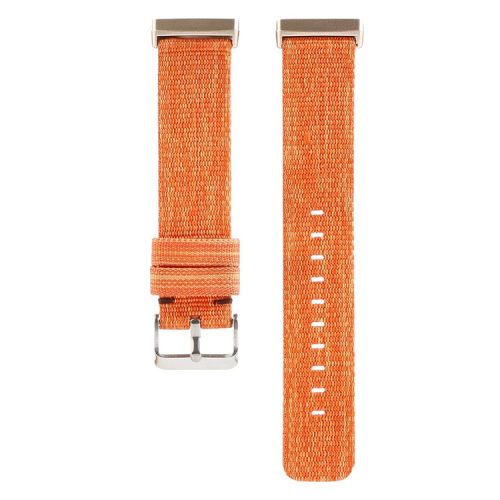 For Fitbit Versa 4 / Sense 2 Nylon Sport Watch Band Breathable Replacement Wrist Strap - Orange