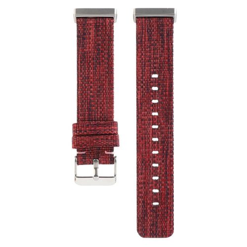 For Fitbit Versa 4 / Sense 2 Nylon Sport Watch Band Breathable Replacement Wrist Strap - Wine Red