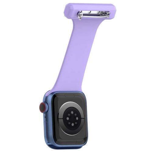 For Apple Apple Watch Series 10 46mm / Ultra 2 Ultra 49mm /  Series 9 8 7 45mm / 6 5 4 SE (2023) SE (2022) SE 44mm / 3 2 1 42mm, Doctor Nurse Watch Strap Silicone Watchband Hanging Buckle - Purple