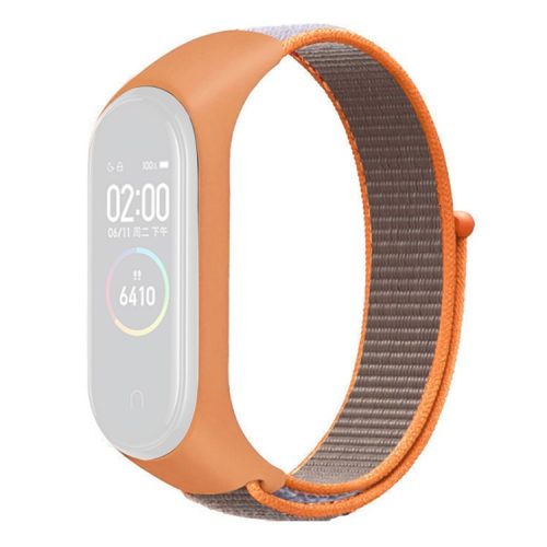 For Xiaomi Mi Band 3 / 4 / 5 / 6 / 7 Nylon Watch Band Adjustable Sport Loop Strap Wristband Replacement - Orange