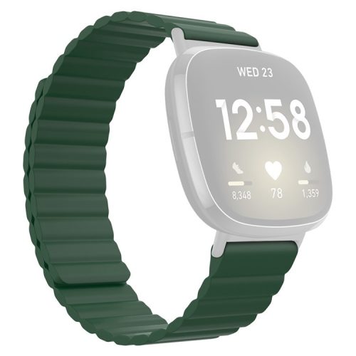 For Fitbit Versa 3 / Fitbit Sense Magnetic Silicone Watchband Universal Quick Release Watch Strap - Green