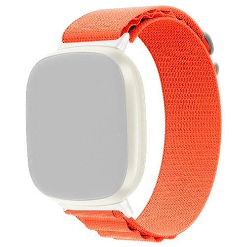 For Fitbit Versa 3 / Sense Replacement Breathable Nylon Smartwatch Band Adjustable Wrist Strap - Orange