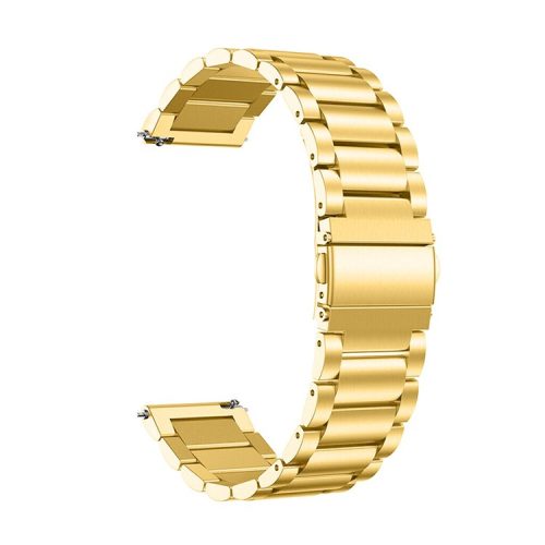 For Fitbit Blaze 23mm Smart Watch Band 3 Beads Stainless Steel Folding Buckle Wrist Strap Replacement - Gold