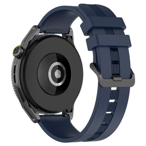 20mm Textured Silicone Smart Watch Bands for Huawei Watch GT3 / Watch GT, Sport Style Replaced Wrist Strap Watchband - Navy Blue