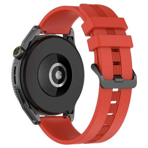 20mm Textured Silicone Smart Watch Bands for Huawei Watch GT3 / Watch GT, Sport Style Replaced Wrist Strap Watchband - Red