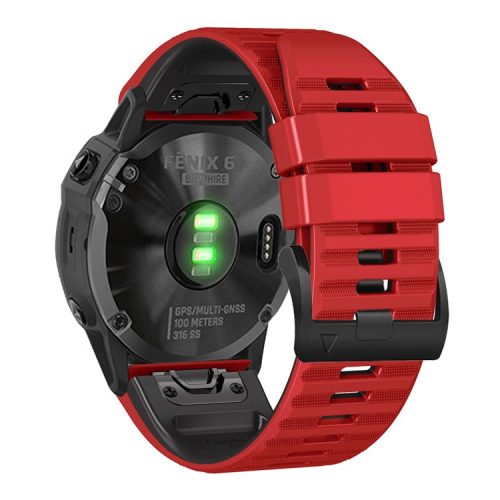 For Garmin Descent G1 / Instinct 2 Dual Color Silicone Wrist Band Adjustable Replacement Watch Strap - Red / Black