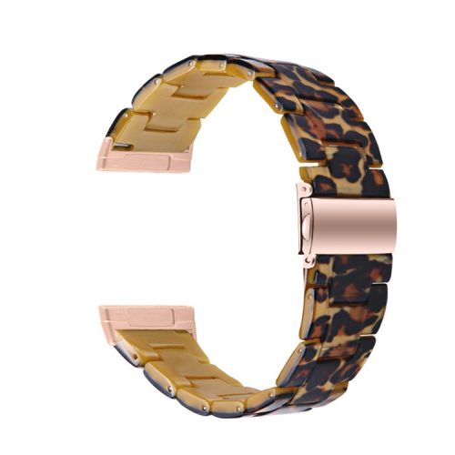 Resin Band for Fitbit Versa 4 / Sense 2 , 20mm Lightweight Watch Strap Bracelet with Stainless Steel Buckle - Leopard