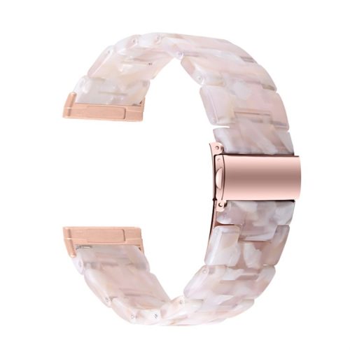 Resin Band for Fitbit Versa 4 / Sense 2 , 20mm Lightweight Watch Strap Bracelet with Stainless Steel Buckle - Pink Mix