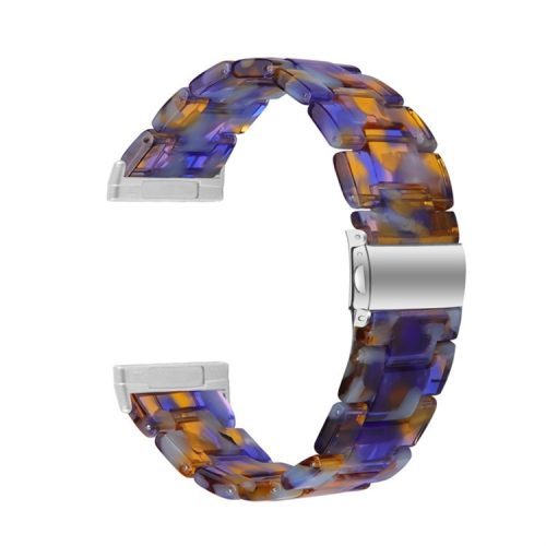 Resin Band for Fitbit Versa 4 / Sense 2 , 20mm Lightweight Watch Strap Bracelet with Stainless Steel Buckle - Ocean Blue