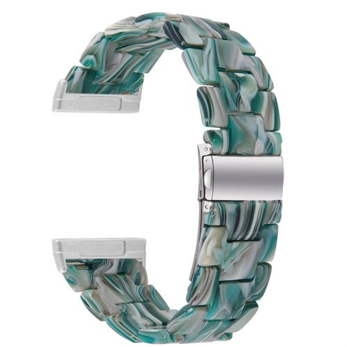 Resin Band for Fitbit Versa 4 / Sense 2 , 20mm Lightweight Watch Strap Bracelet with Stainless Steel Buckle - Green