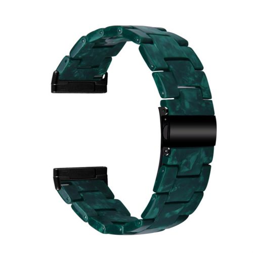 Resin Band for Fitbit Versa 4 / Sense 2 , 20mm Lightweight Watch Strap Bracelet with Stainless Steel Buckle - Blackish Green