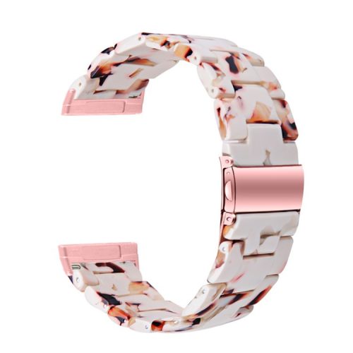 Resin Band for Fitbit Versa 4 / Sense 2 , 20mm Lightweight Watch Strap Bracelet with Stainless Steel Buckle - Nougat