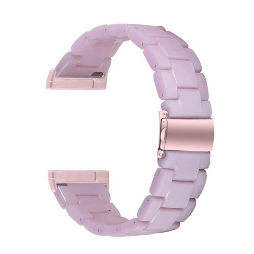 Resin Band for Fitbit Versa 4 / Sense 2 , 20mm Lightweight Watch Strap Bracelet with Stainless Steel Buckle - Light Purple