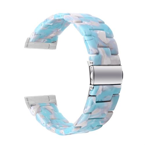 Watch Band for Fitbit Versa 4 / Sense 2 , 20mm Resin Watchband Stainless Steel Buckle Replacement Strap - Sky Blue