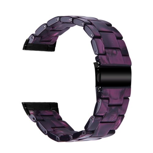 Watch Band for Fitbit Versa 4 / Sense 2 , 20mm Resin Watchband Stainless Steel Buckle Replacement Strap - Purple