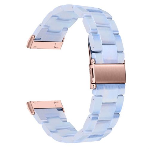 Watch Band for Fitbit Versa 4 / Sense 2 , 20mm Resin Watchband Stainless Steel Buckle Replacement Strap - Baby Blue