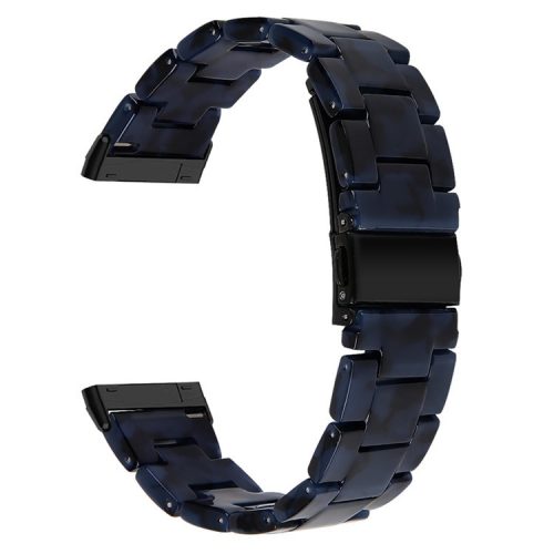 Watch Band for Fitbit Versa 4 / Sense 2 , 20mm Resin Watchband Stainless Steel Buckle Replacement Strap - Dark Blue