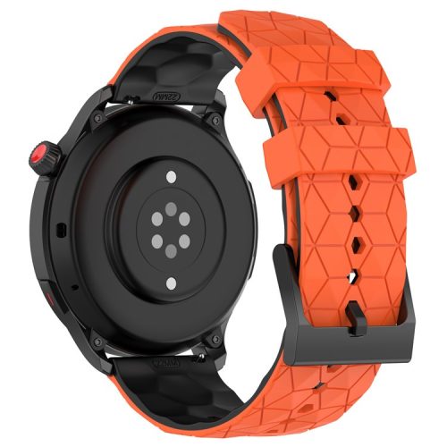 Silicone Watch Bands for Garmin Move Trend , 20mm Dual Color Football Pattern Sports Strap - Orange / Black