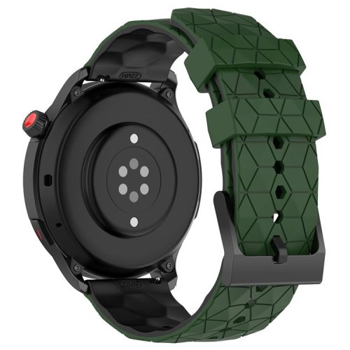 Silicone Watch Bands for Garmin Move Trend , 20mm Dual Color Football Pattern Sports Strap - Army Green / Black