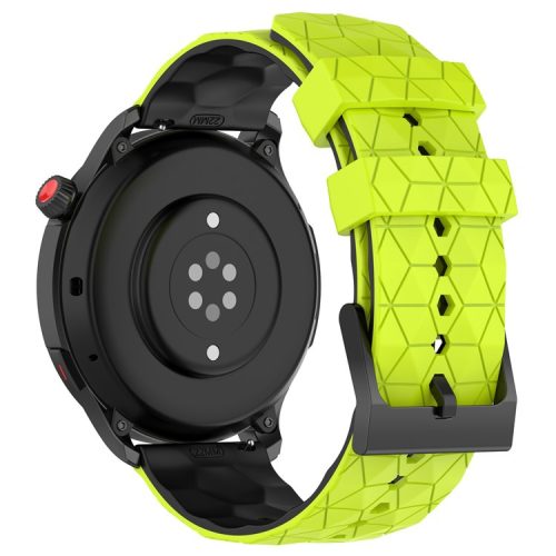 Silicone Watch Bands for Garmin Move Trend , 20mm Dual Color Football Pattern Sports Strap - Lime / Black